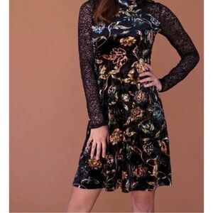 Bebop Velvet Lace Floral Dress